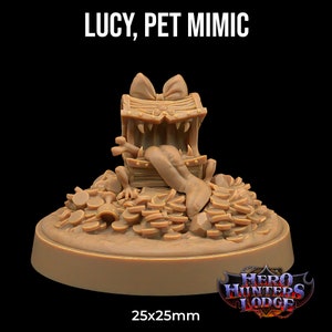 Lucy, Pet Mimic | 3D Printed | Dungeons and Dragons | Monster | Mini | Dnd | Miniature | Fantasy | Dragon Trapper&#39;s | RPG