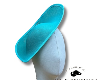 Petite soucoupe pointue avec base pour chapeau de bibi en bougran bougran pour chapellerie - bleu aqua