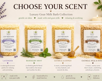 Luxury Goat Milk Bath | Large 16 oz Milk Bath Soak | All Natural Bath Soak | Oatmeal Milk & Honey, Lavender, Rosemary Mint