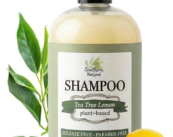 Southern Natural Tea Tree Lemon Shampoo | Sulfate Free Shampoo | Paraben Free | Plant-Based Hair Care | Daily Use Shampoo | Scalp Care