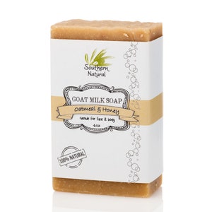 Homemade Soap with Oatmeal and Honey, Goat Milk Soap with Oatmeal and Honey Soap for Sensitive Skin, Unscented Soap with Goat Milk