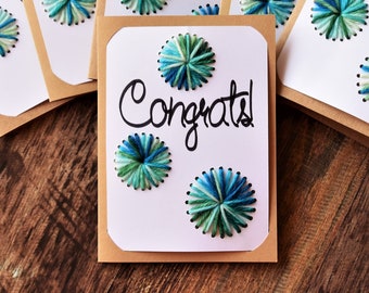 Congrats Card, Handmade Card, Congratulations Greeting Card, Blank Inside, Baby Shower Card, Graduation Card, Opening Night Card