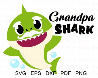 Download Grandpa shark svg | Etsy