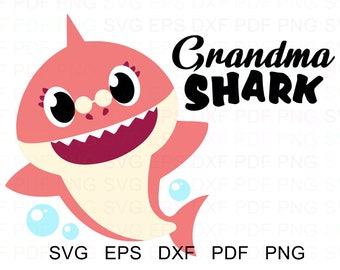 Download Daddy Shark Shark Family Vector Clipart Svg Eps Dxf Pdf ...