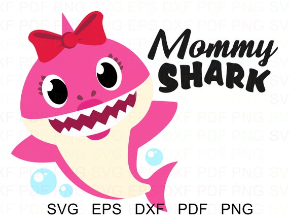 Download Mommy Shark With Bubbles Shark Family Vector Clipart Svg ...