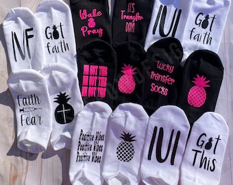 IUI/ IVF Transfer day socks, IVF socks, Transfer Day socks, infertility, Iui gift, ivf gift