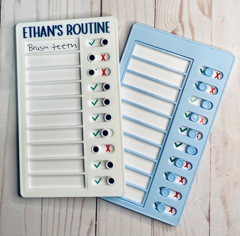 Routine Checklist Kids, Sliding Routine Chart, Kids Daily Tasks ...