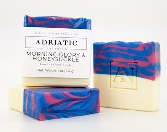 Morning Glory & Honeysuckle, Handmade Soap Bar, Christmas Gift, Christmas Gift Idea, Gift for Coworker, Gift for Women, Gift for mom