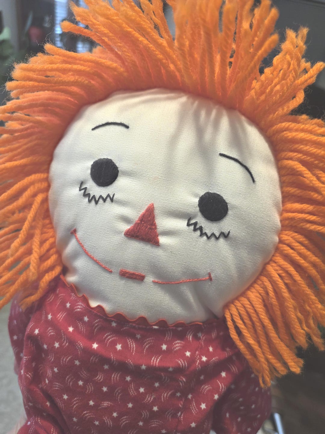 Raggedy Ann Homemade 24-inch Rag Doll Red Dress Shooting Star Print - Etsy