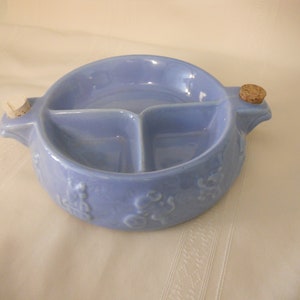 Vintage Hankscraft Blue Divided Heated Baby or Toddler Dish Hey Diddle