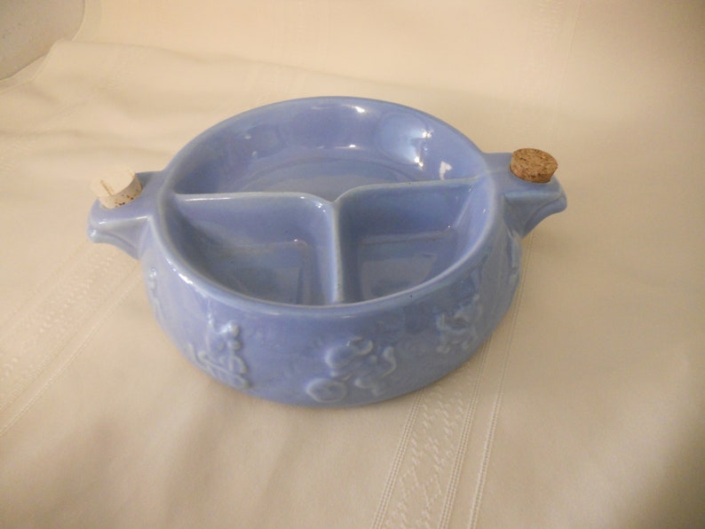 Vintage Hankscraft Blue Divided Heated Baby or Toddler Dish Etsy