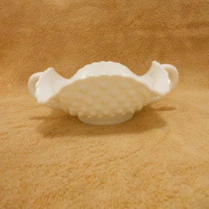 Vintage Fenton Hobnail Milk Glass Candy Dish