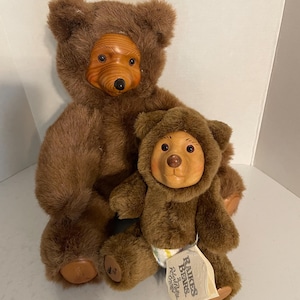 Raikes Bears Pair, Terry and Miniature Nursery Bear With Wood