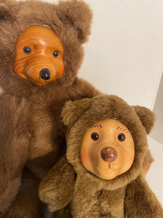 Raikes Bears Pair, Terry and Miniature Nursery Bear With Wood