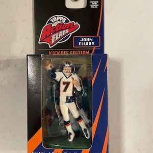 Topps Action Flats Kickoff Edition John Elway Action Figure and Sports Card NFL 1998 New Old Stock Sealed
