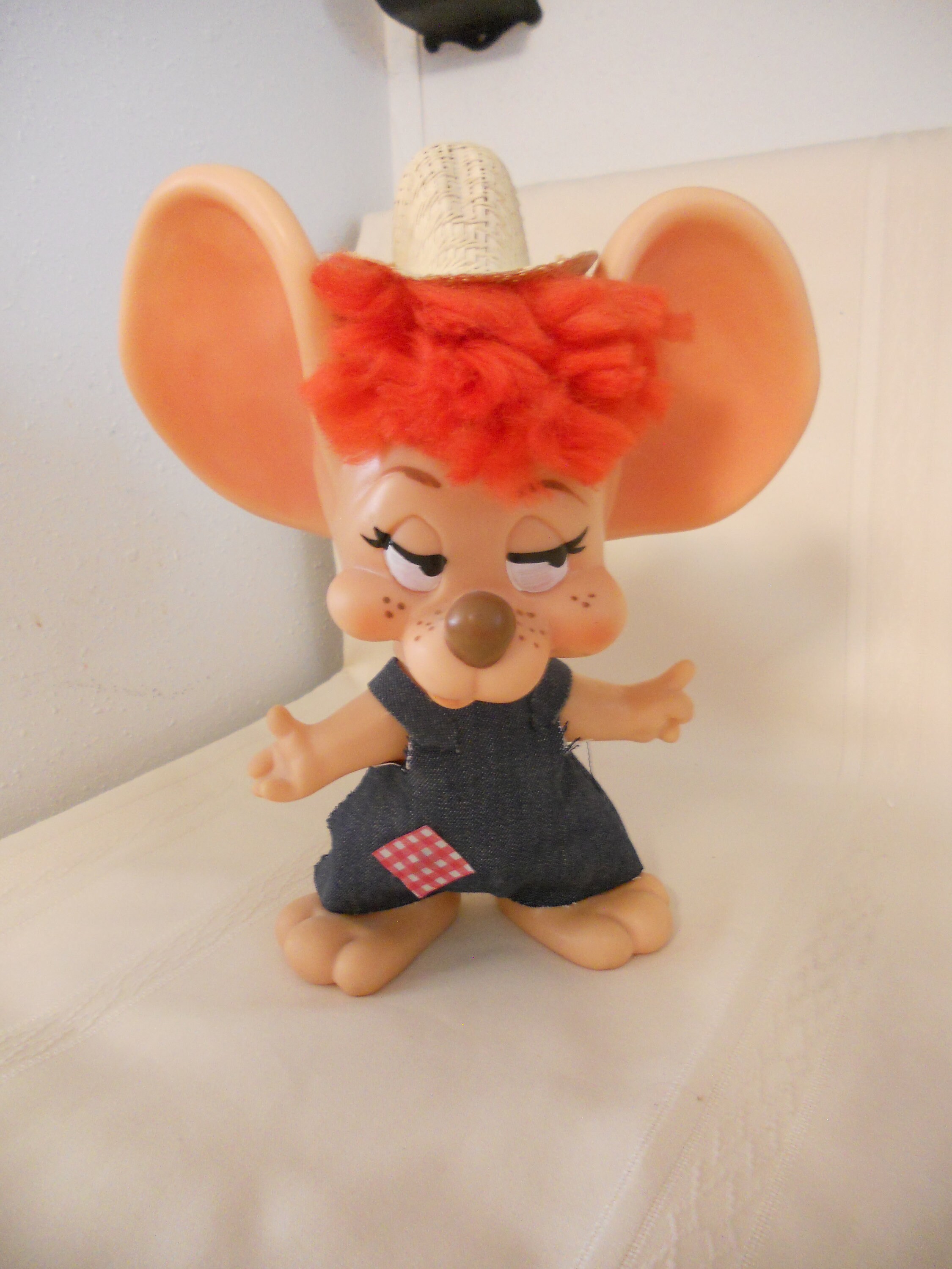Roy Des of Fla coin bank 貯金箱 ビンテージ フィギュア Roy Des of FLA 1970 Red Headed Boy Farmer Mouse Bank Blue