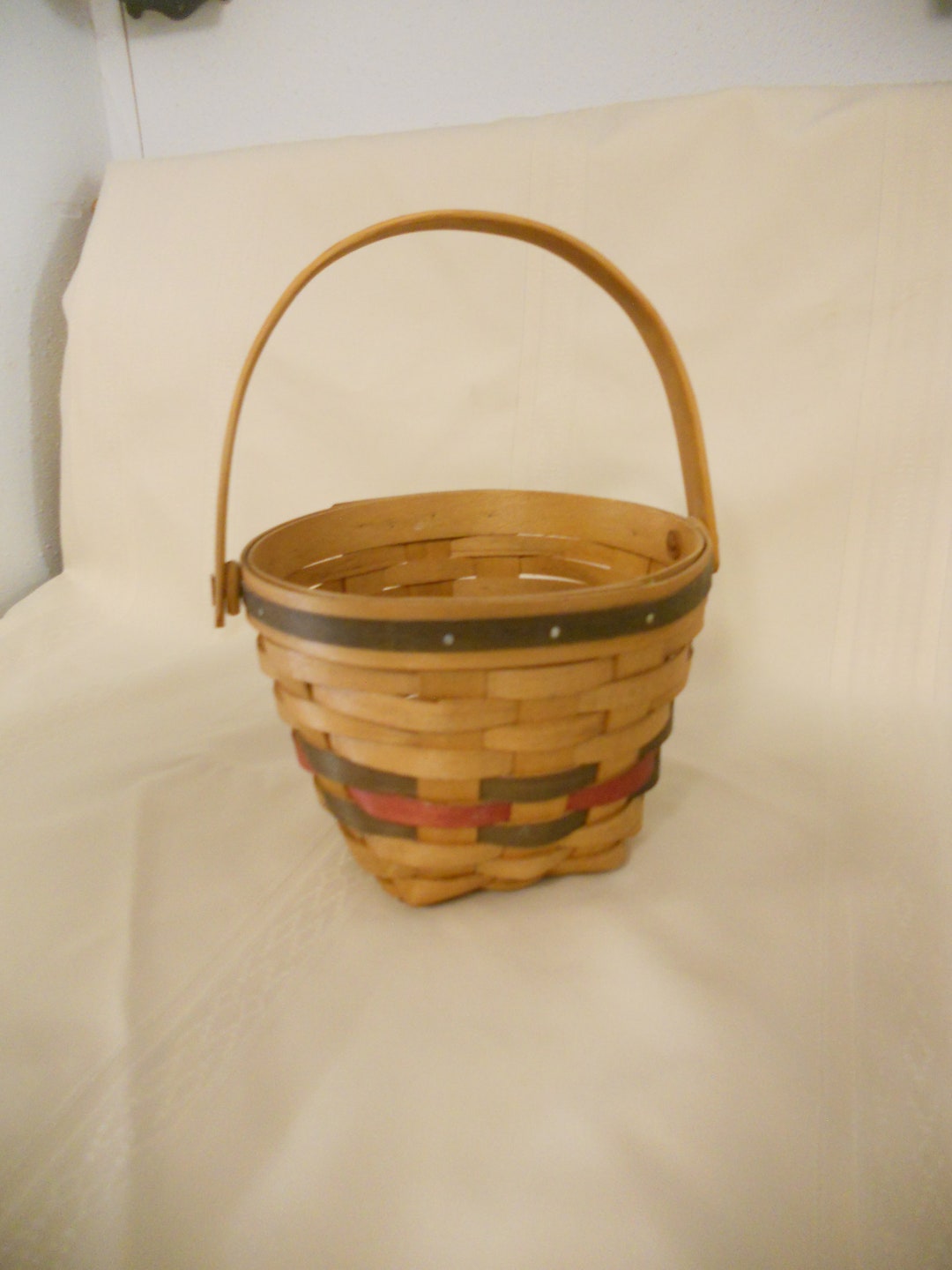 Vintage Bradford Basket Company Handwoven Basket USA Green and