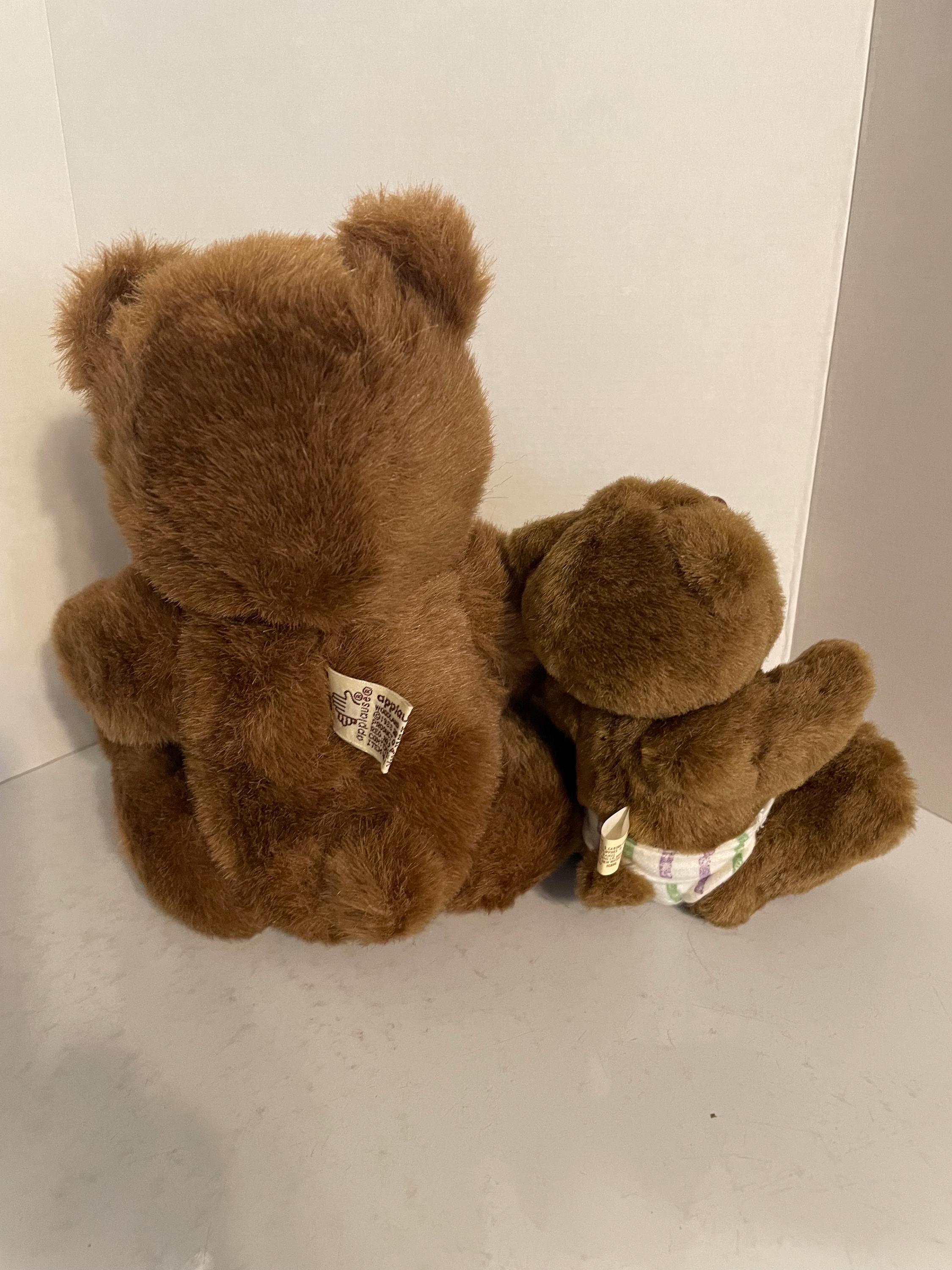 Pair of Raikes Bears 11-inch Terry and 7-inch Nursery Miniatures