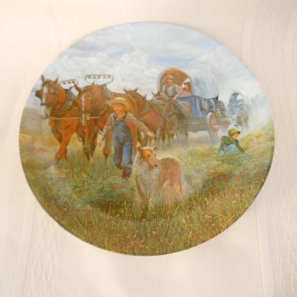 Westward Ho! by Mort Kunstler Collector Plate Knowles Co 1987 First Issue in The American Journey Series 8.5 inch Diameter