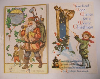 Cartes postales de Noël vintage sur papier recyclé, Set de 4