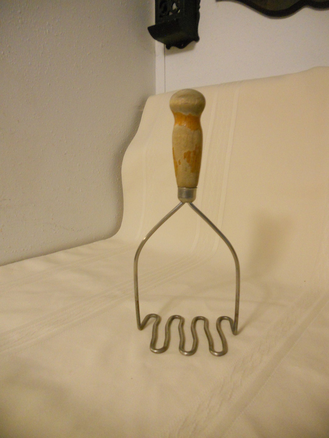 Vintage Wood Handled Potato Masher 9.5 Inch Long 4.25 Inch Wide Etsy