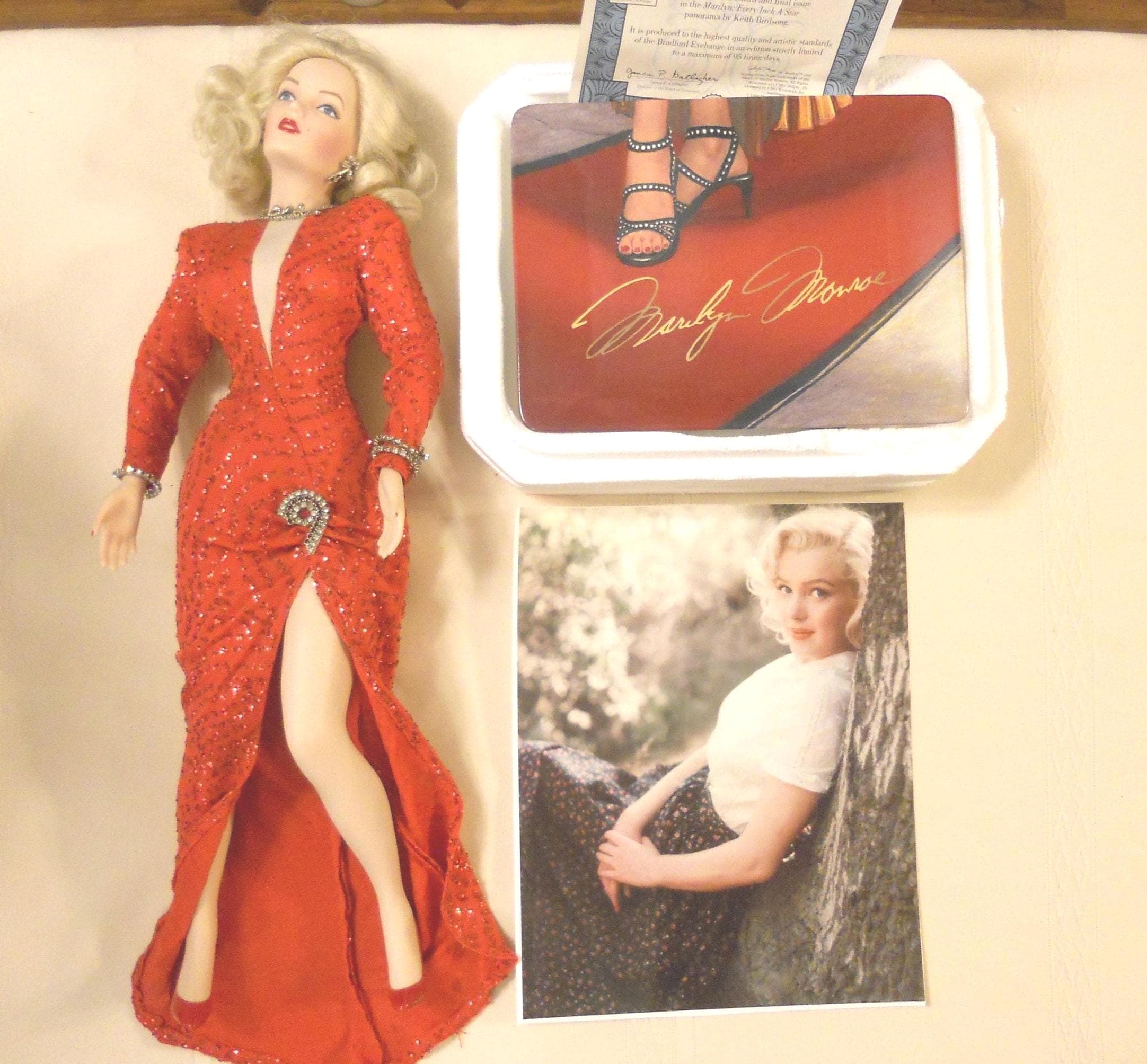 Marilyn Monroe Porcelain Doll, Photo & Bradford Exchange Plate Collection -  Etsy
