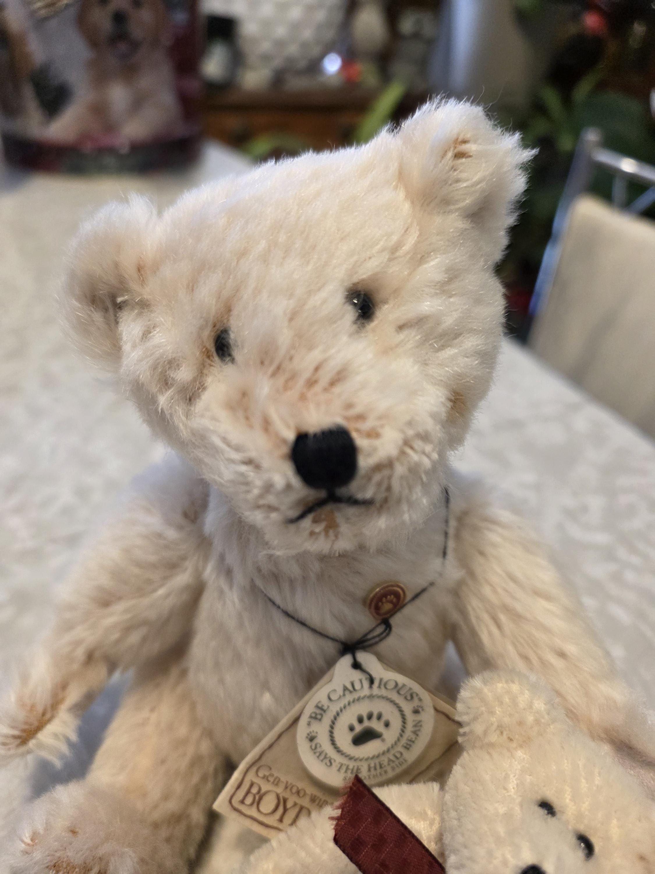 Boyds Mohair Teddy Bear Set: Teddy B & Wuzzie Wilbur, Vintage