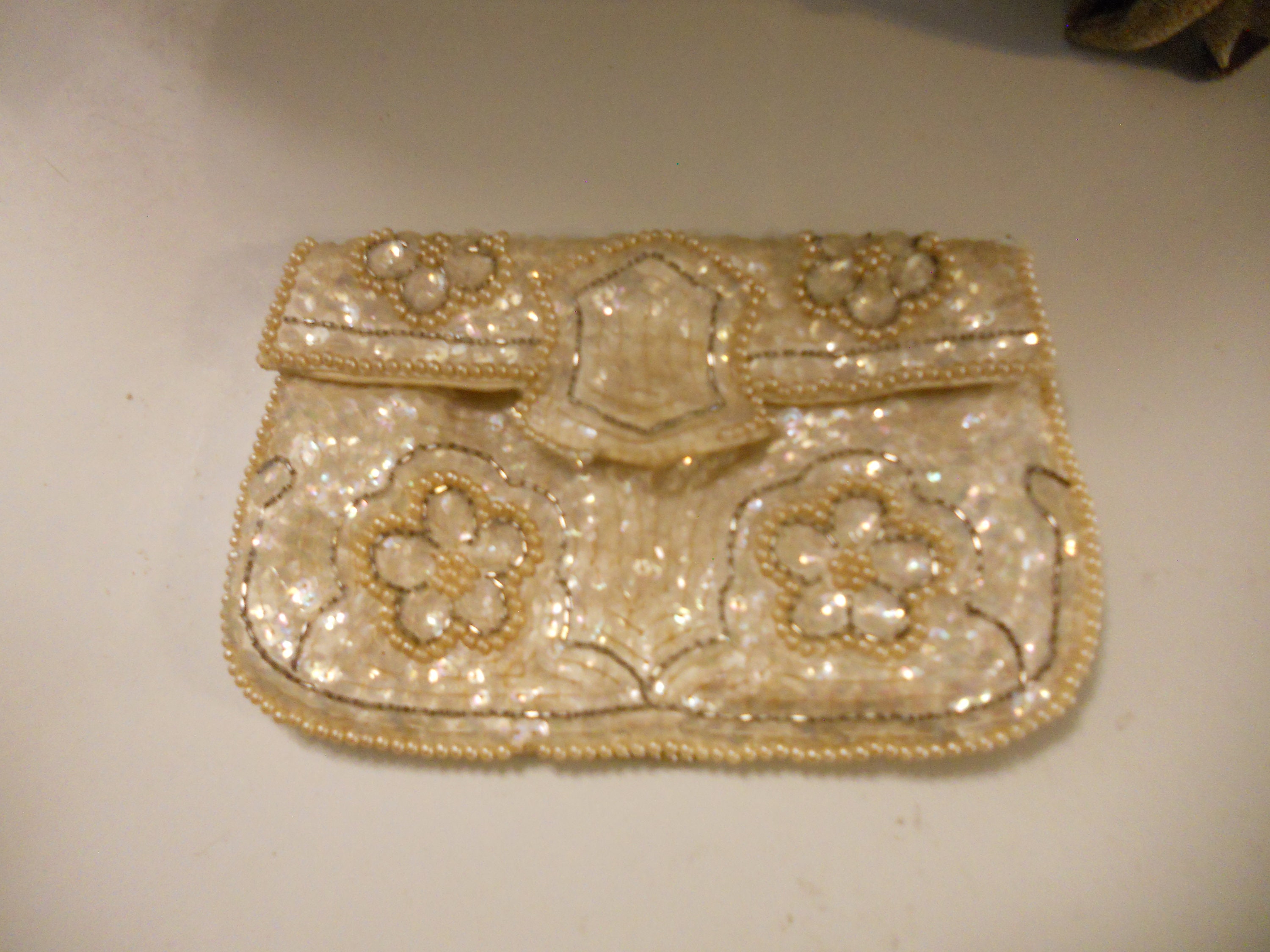 La Regale Glitter Flap Clutch