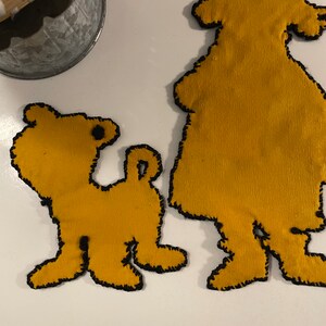 Raggedy Ann and Andy and Dog Rags Canvas Yarn Art 1970's Felt Backs - Etsy