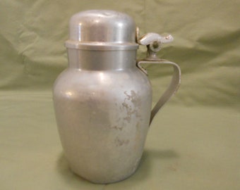 Vintage Aluminum Cream Pitcher with Handle Lid