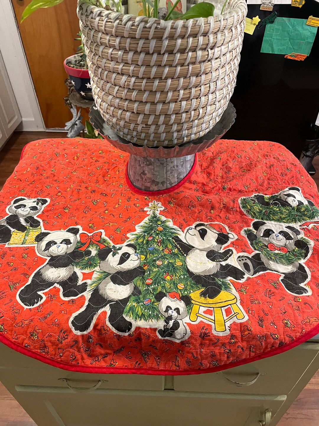 Photo inspiration: Gallery Detail: Vintage Christmas Quilted Tree Skirt 7 Panda Bears