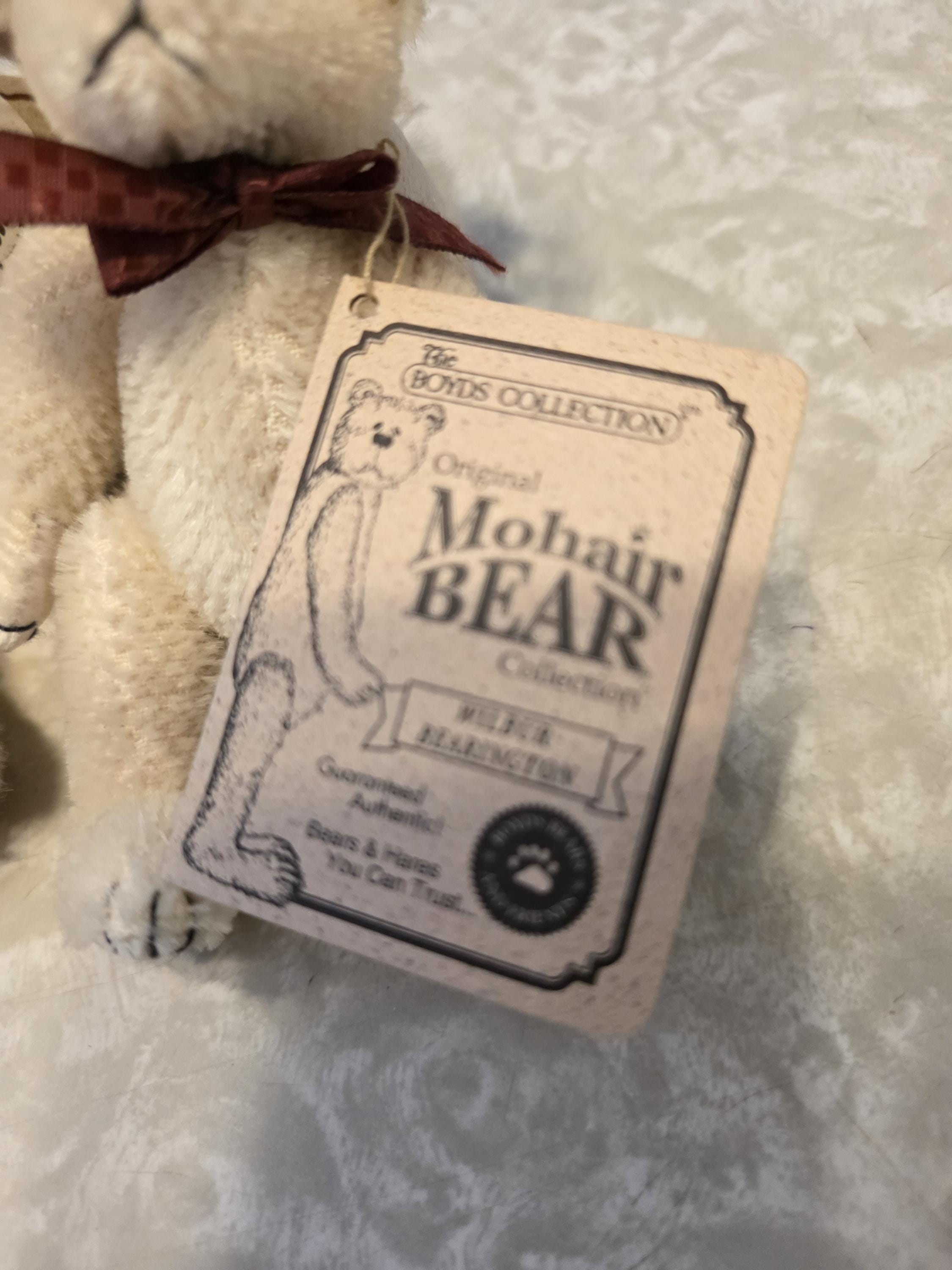 Boyds Mohair Teddy Bear Set: Teddy B & Wuzzie Wilbur, Vintage