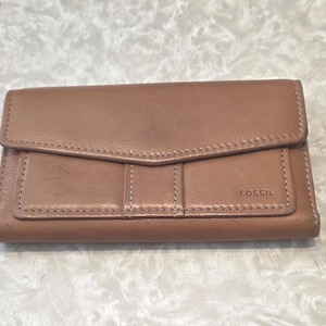 Fossil Trifold Brown Leather Women's Wallet