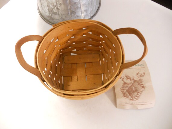 1990 Longaberger Basket With Leather Handles - Etsy