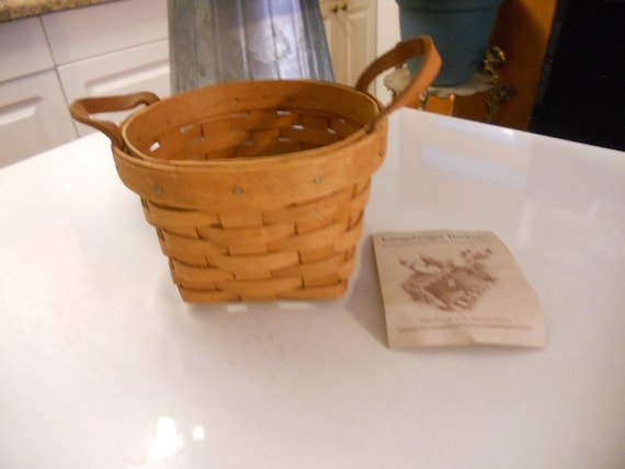 1990 Longaberger Basket With Leather Handles - Etsy