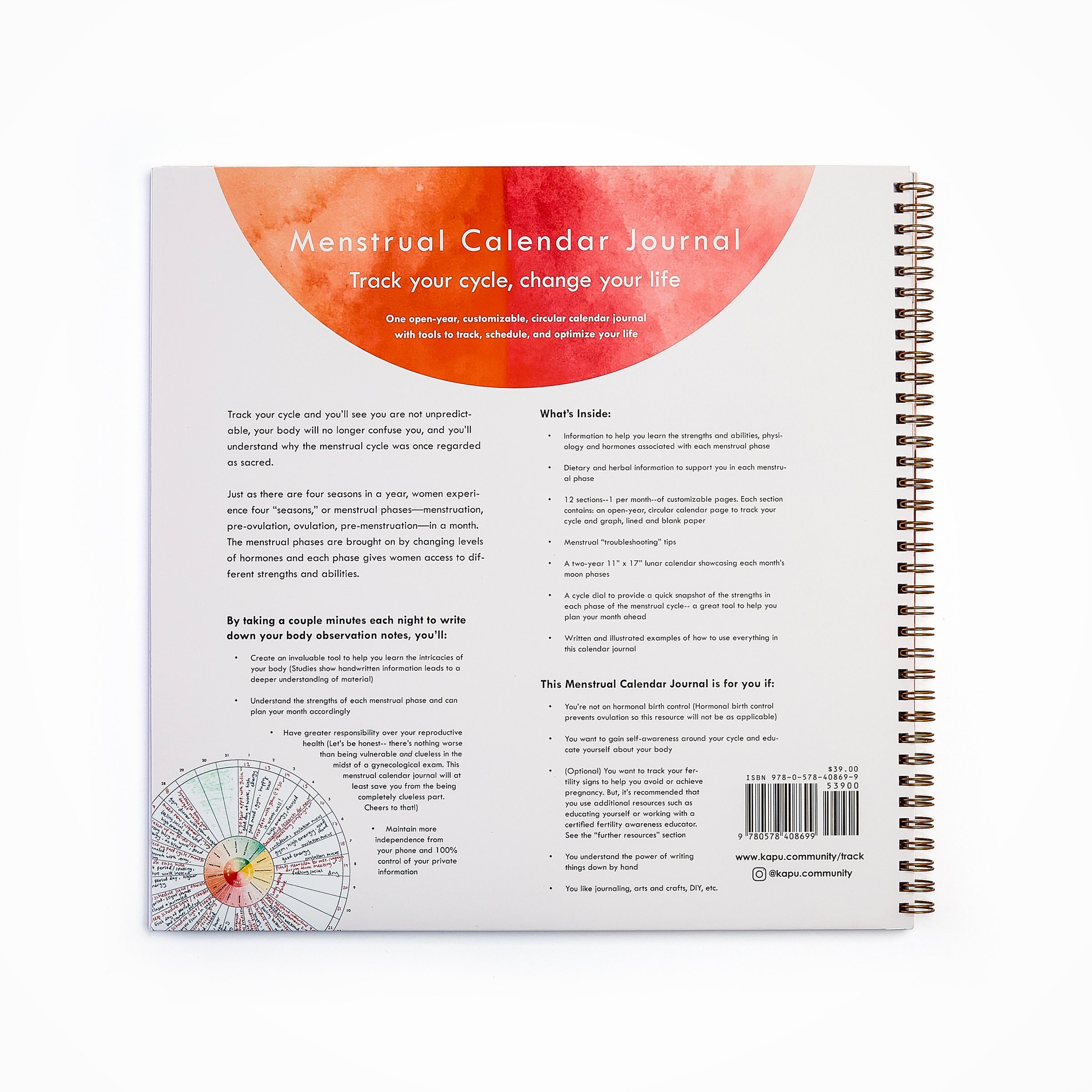 Menstrual Calendar Journal period tracker fertility Etsy