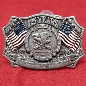 1996 Commemorative - 125 Years National Rifle Association (NRA) of America - Vintage Pewter Belt Buckle