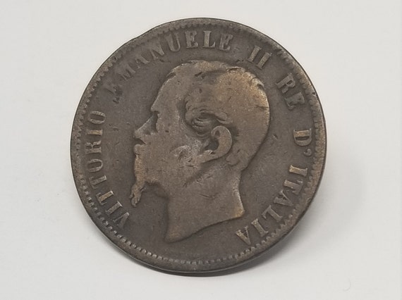 1866 Northern Italy Coin, 10 Centesimi Vittorio Emanuele II