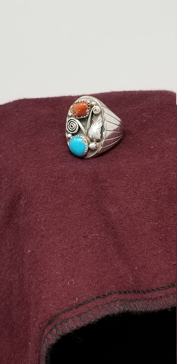 1960's Southwestern Solid Silver and Turquoise St… - image 2