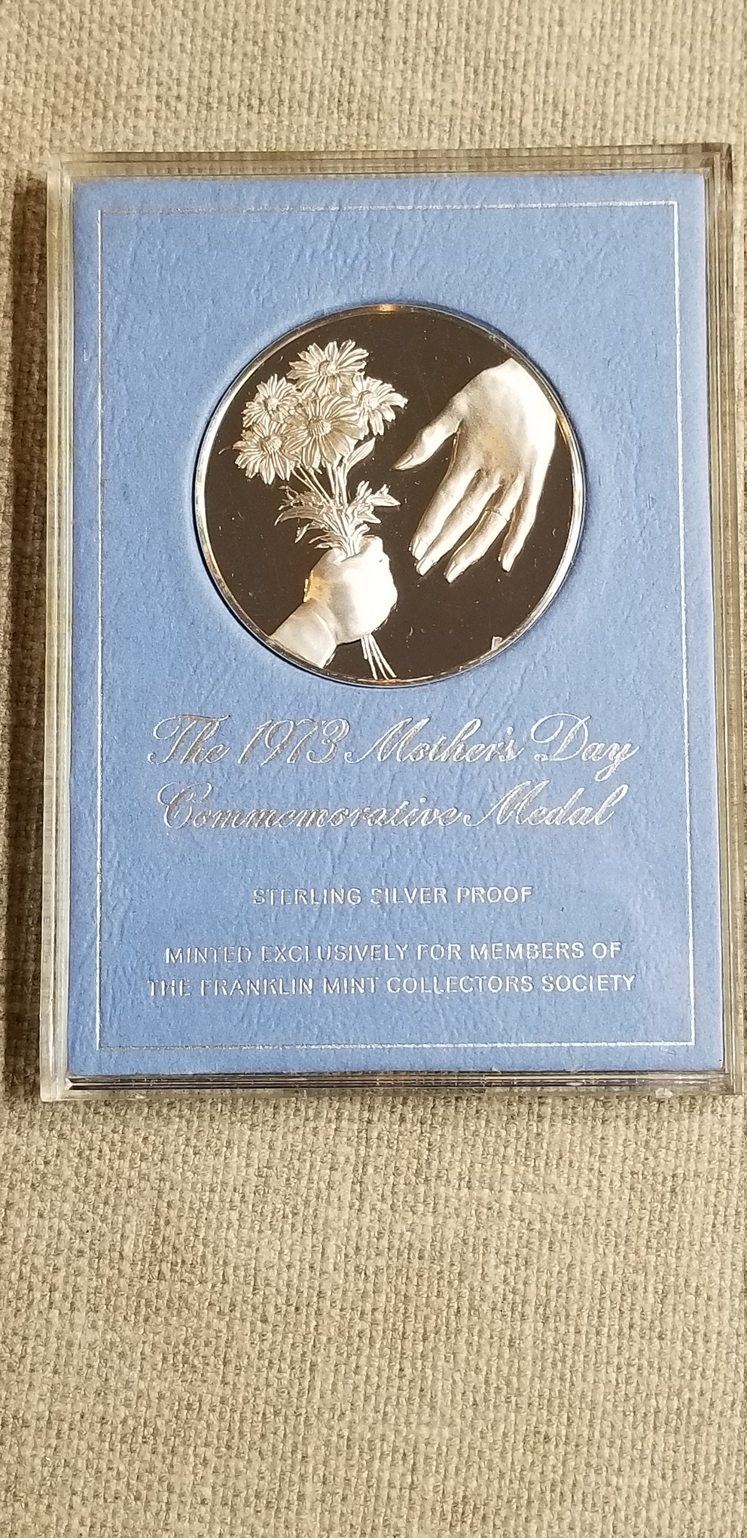 1973 Mothers Day, Franklin Mint Sterling Silver Proof - Child and