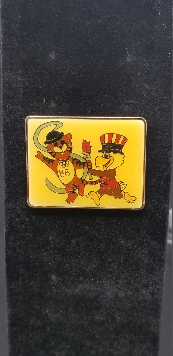 1988 US Olympic Enamel Pin, Featuring Sam The Olym