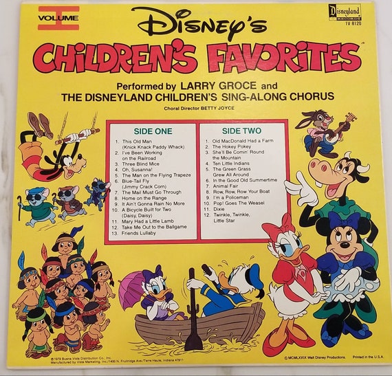 1979 Disney's Children's Favorites Vol 1 25 Best Loved Songs