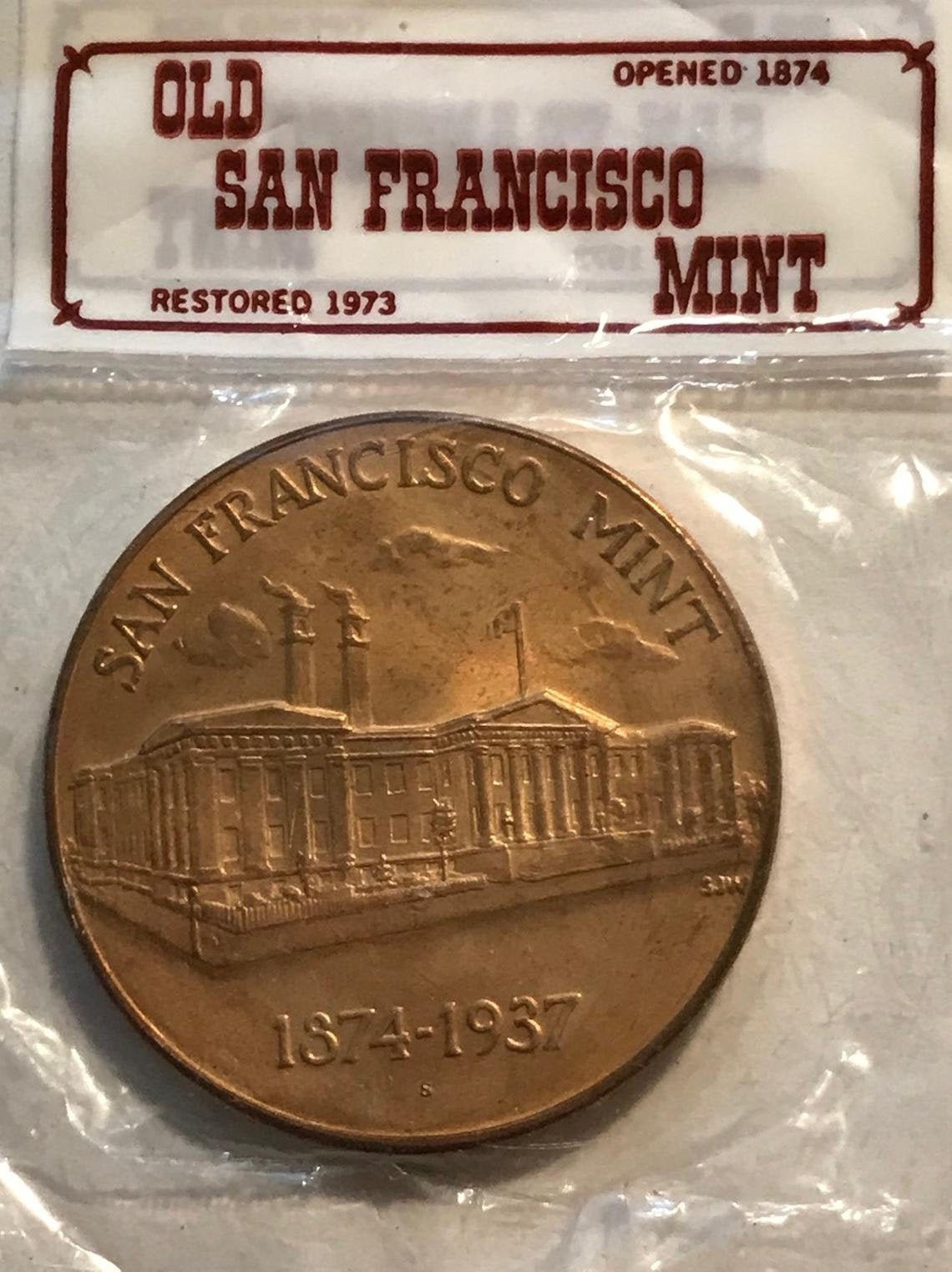 SAN FRANCISCO MINT COIN 1874-1937 TREASURY DEPARTMENT UNITED