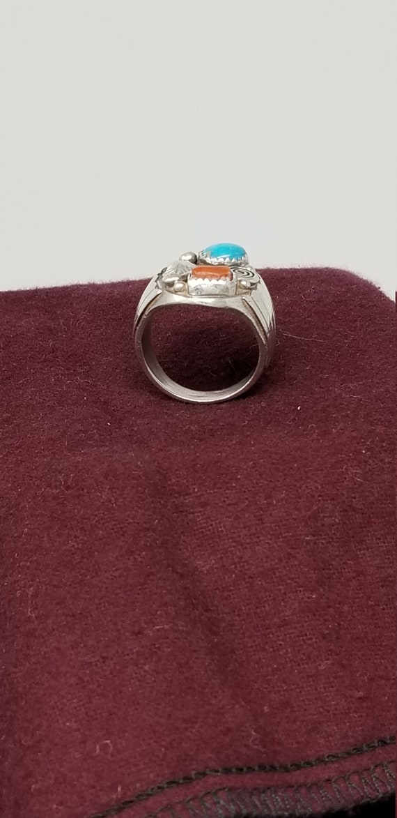 1960's Southwestern Solid Silver and Turquoise St… - image 7