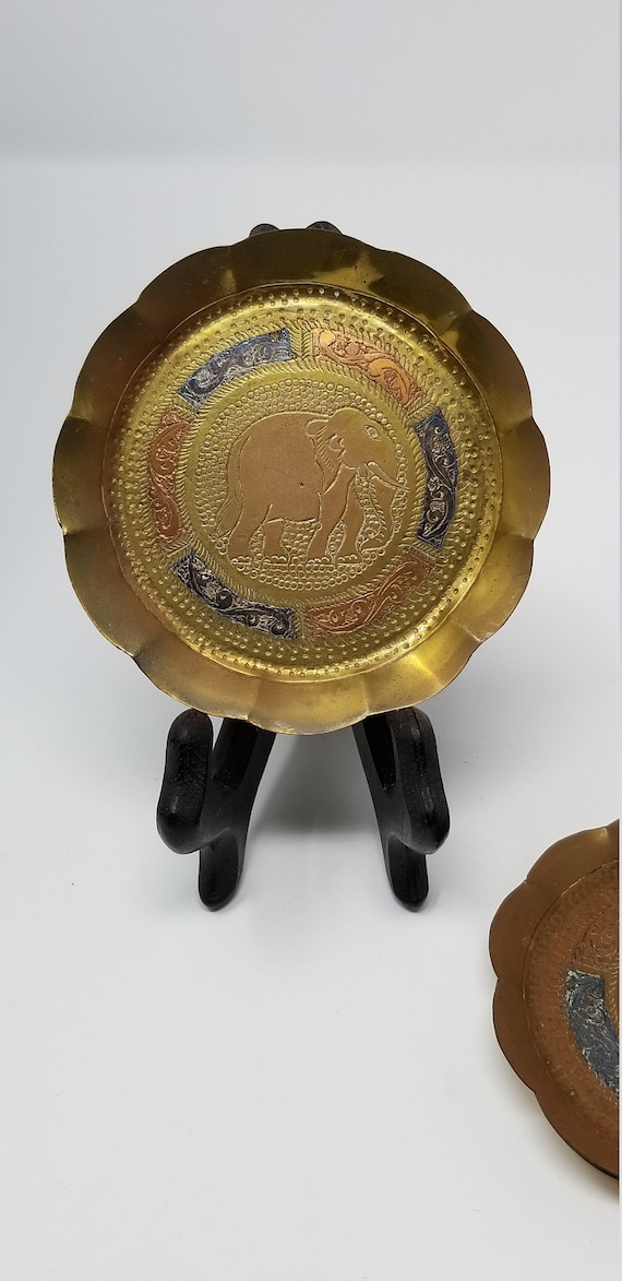 1918 Brass Coasters, Hand Made - Elephant (set of 4) - Vintage - Etsy