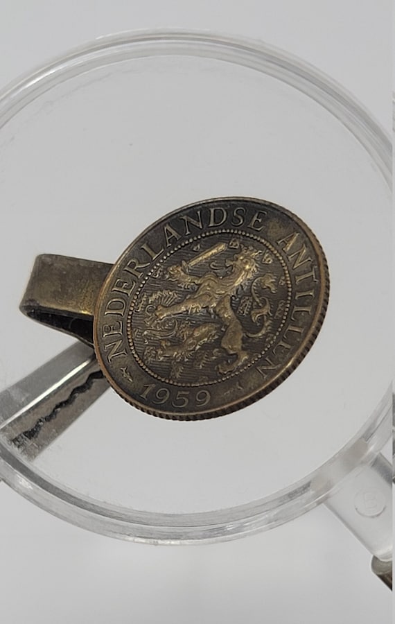 1959 Bronze 2 1/2 Cent Juliana - Vintage Coin Clip