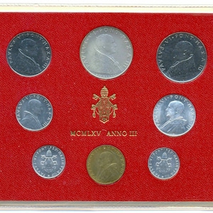 1965 Vatican City Pontiff Paul VI Anno III Mint Set (M C M L X V) UNC