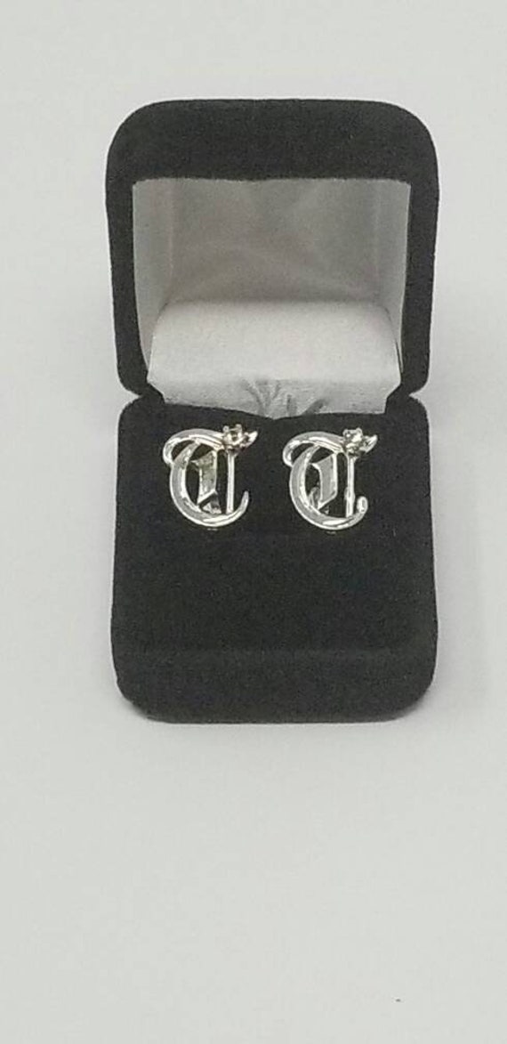 1970 Silver Nordstrom Old English "T" Cufflinks, e