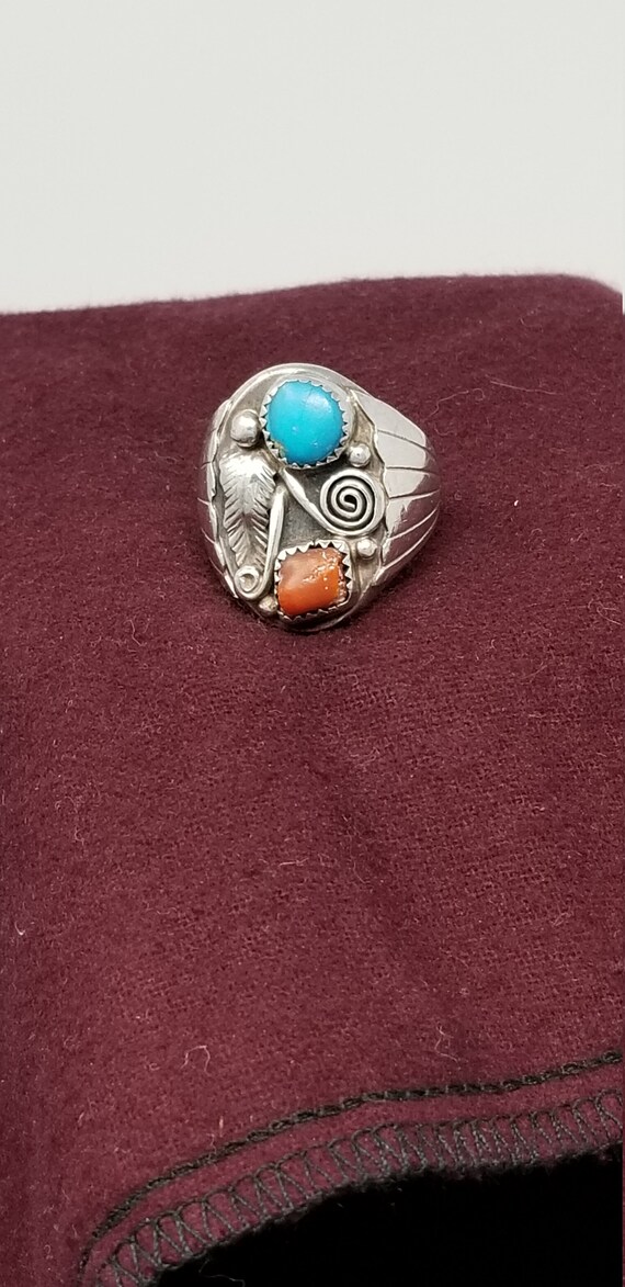 1960's Southwestern Solid Silver and Turquoise St… - image 8