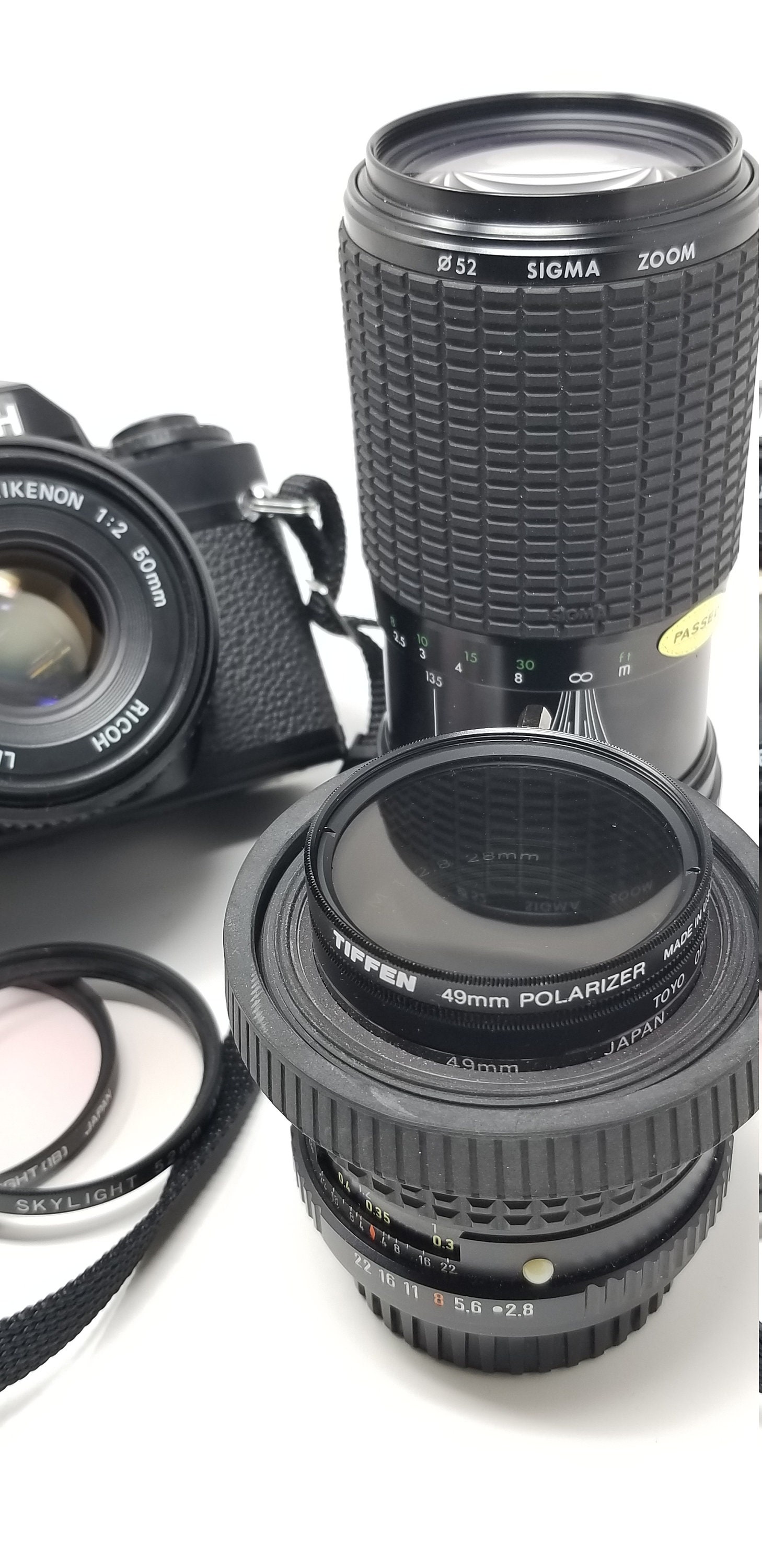 Classic RICOH KR-10 Super 35mm SLR Camera W Rikenon 100mm, 50mm